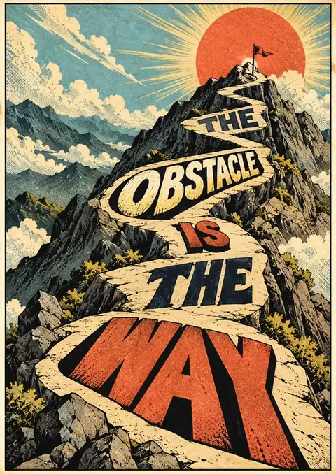 The Obstacle Is the Way poster, Comic-style poster
