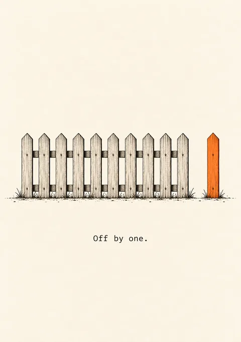 Off by One poster, Line-art illustration