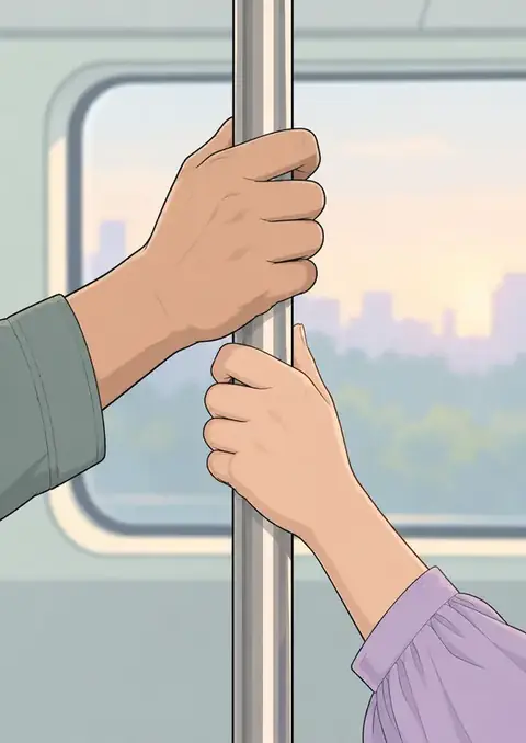 One Finger Apart poster, Pastel line art, mint & lilac