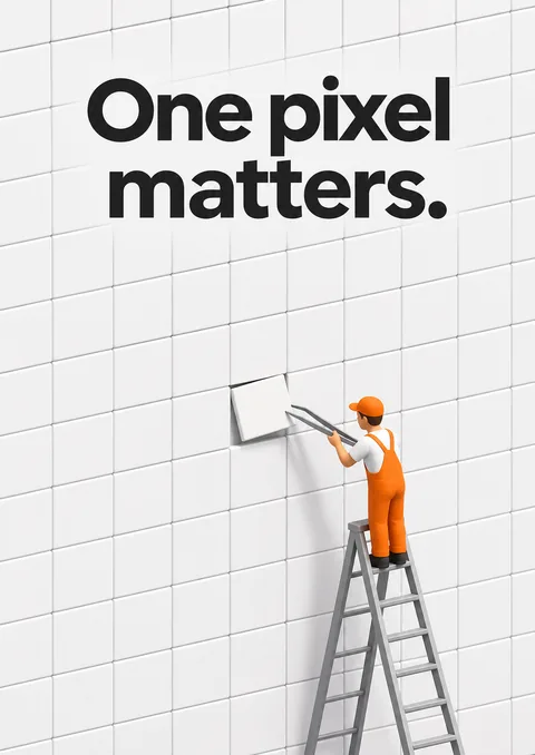 One Pixel Matters poster, Isometric illustration
