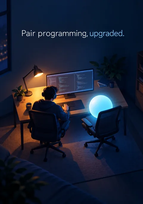 Pair Programming, Upgraded poster, Isometric illustration