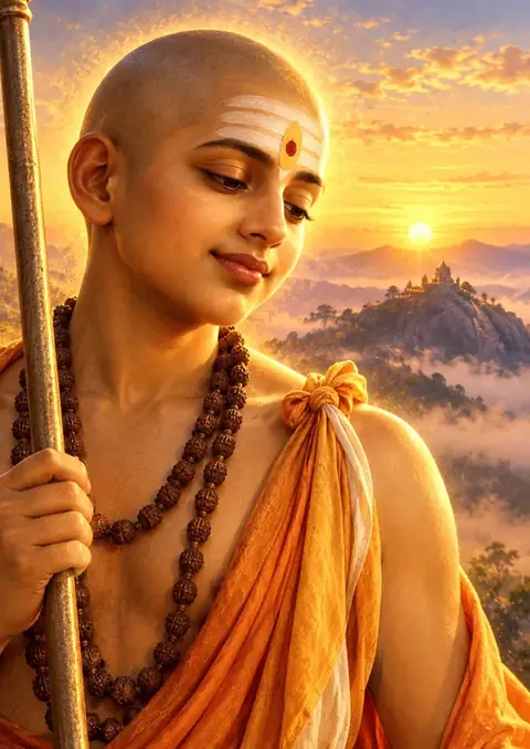 Dawn at Palani poster, Golden-hour portrait