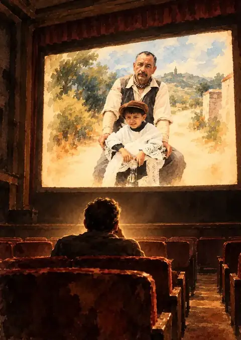 Cinema Paradiso poster, Loose watercolour