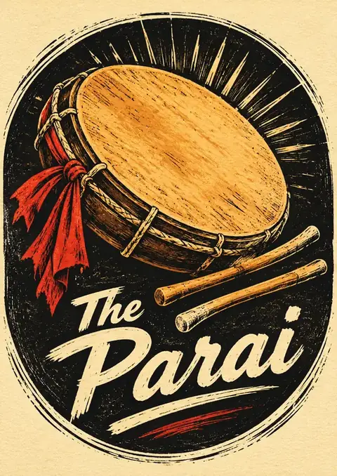 The Parai poster, Woodcut label, black & tan