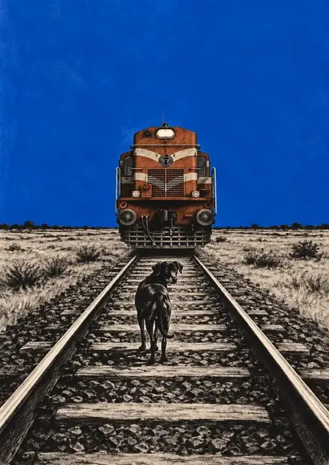 Pariyerum Perumal poster, Charcoal with a blue accent
