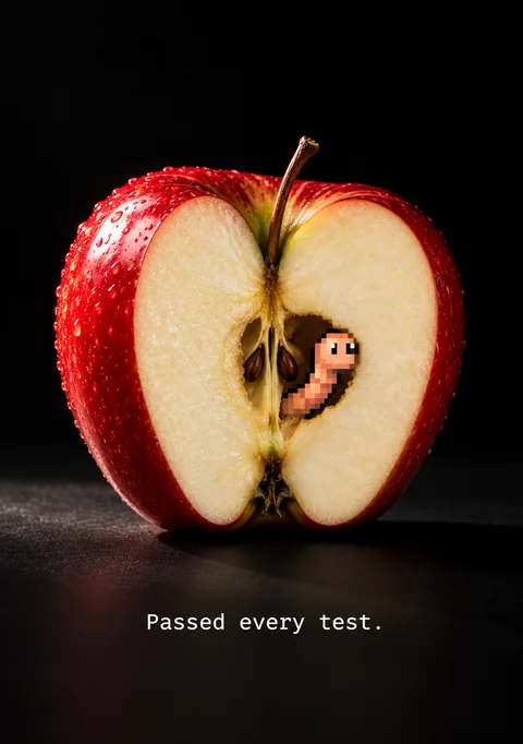 Passed Every Test poster, Food photograph and pixel art