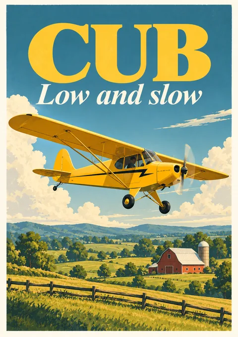 Cub: Low and Slow poster, Vintage travel poster