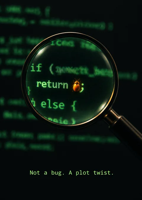 Not a Bug. A Plot Twist. poster, Terminal aesthetic