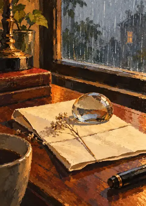 The Letter by the Window poster, Painterly still life