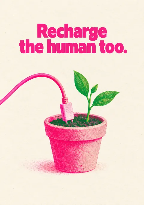 Recharge the Human Too poster, Risograph print