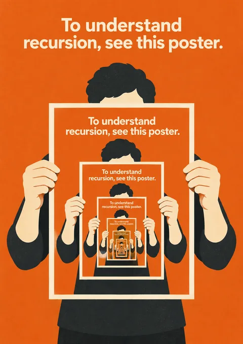To Understand Recursion, See This Poster poster, Droste-effect illustration