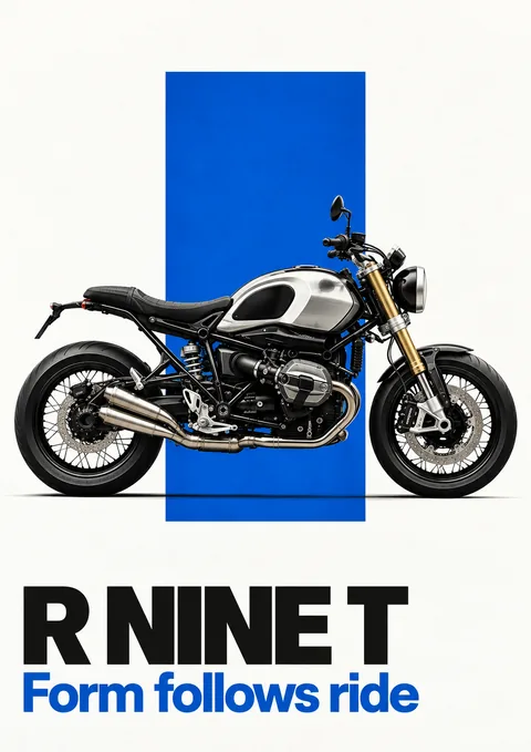 R nineT poster, Swiss-style minimal poster