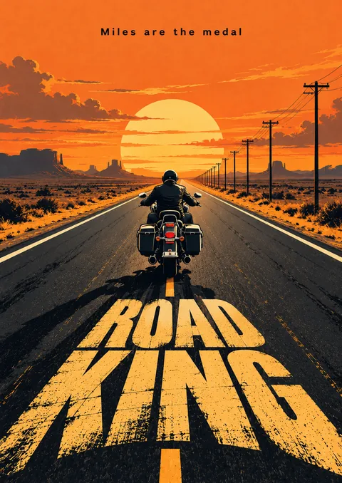 Road King poster, Retro screen print