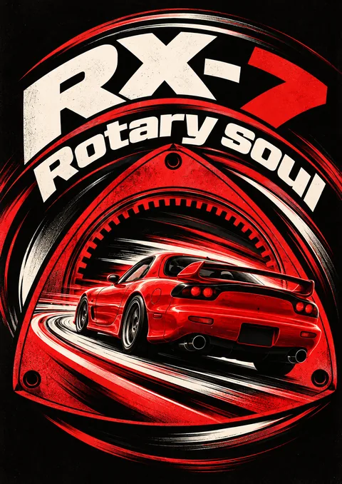 RX-7 poster, Bold graphic poster