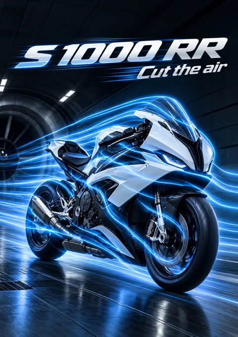 S 1000 RR poster, Wind-tunnel light painting