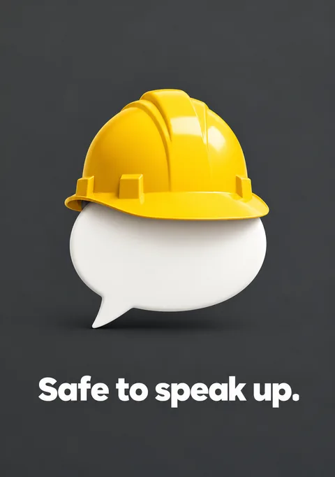 Safe to Speak Up poster, Flat vector