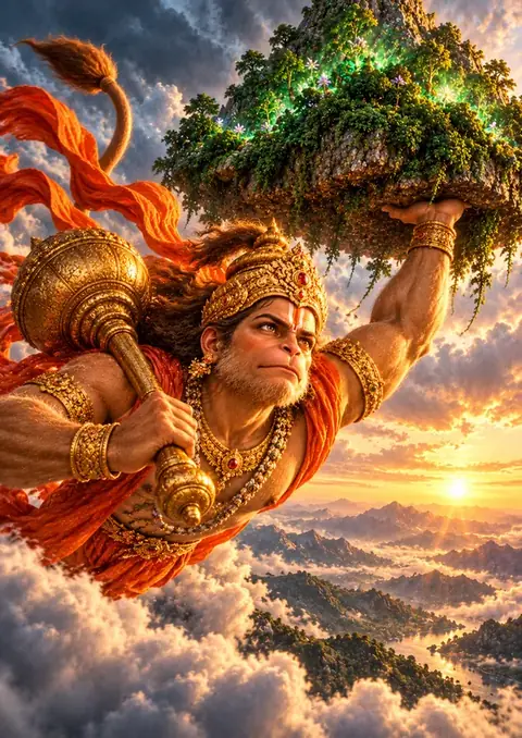 Sanjeevani poster, Epic painterly realism