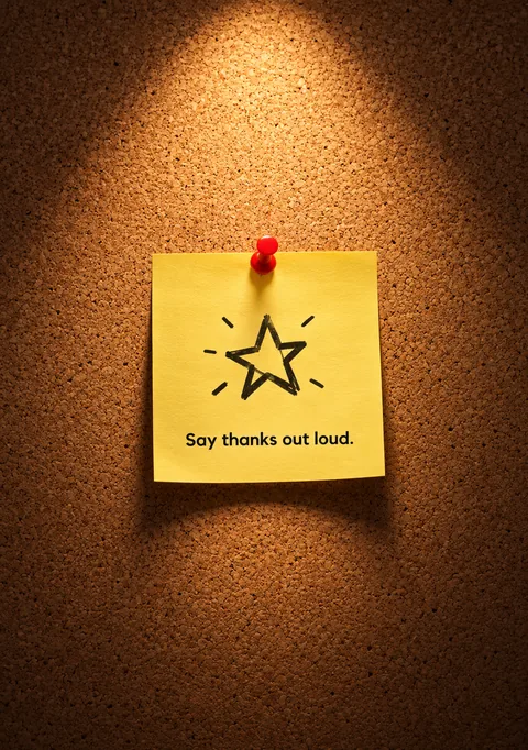 Say Thanks Out Loud poster, Spotlit still life