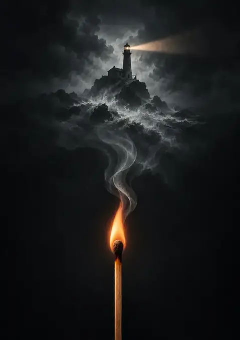 Shutter Island poster, Noir photo-surrealism