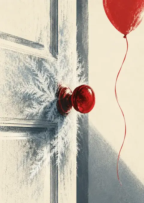 The Sixth Sense poster, Minimal screen-print, frost & red