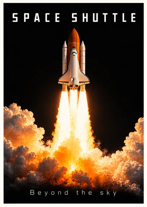 Space Shuttle poster, Photo-real launch poster