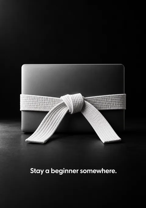 Stay a Beginner Somewhere poster, Dark still life