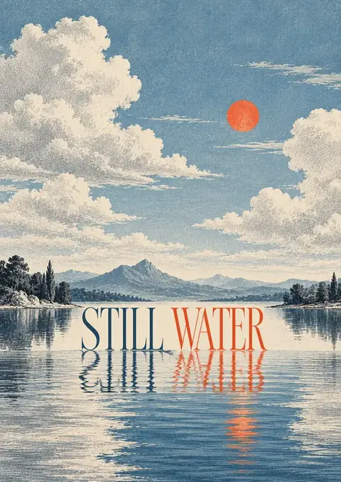 Still Water poster, Engraved landscape