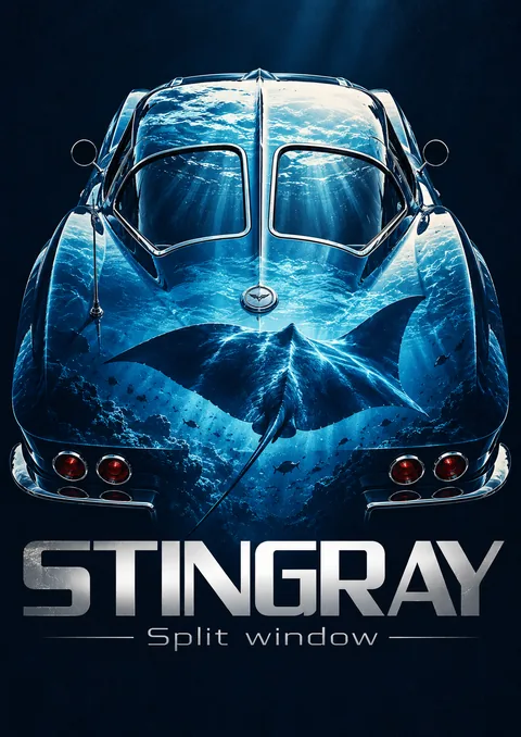 Stingray poster, Underwater double exposure