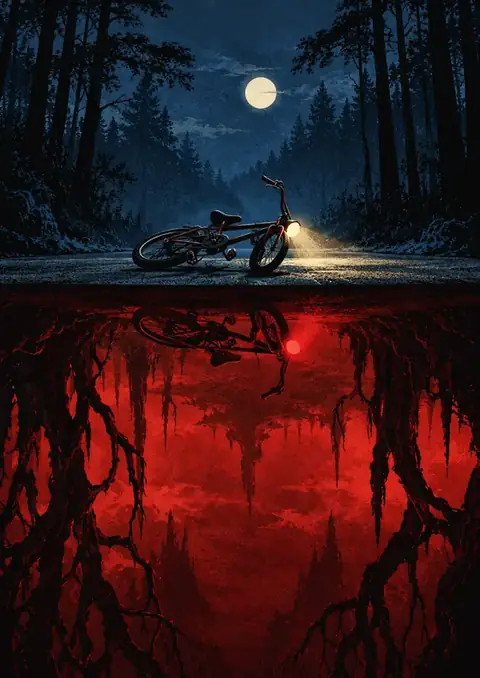 Stranger Things poster, Retro screen print