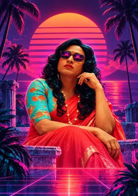 Super Deluxe poster, Vaporwave neon