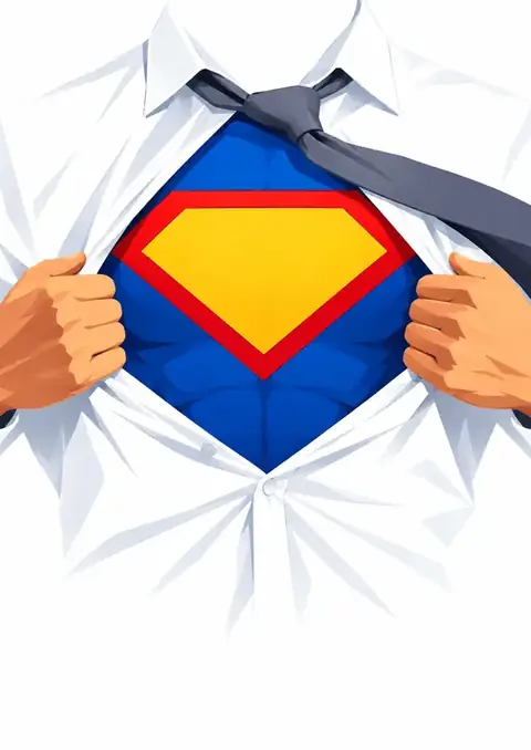Superman poster, Flat vector illustration