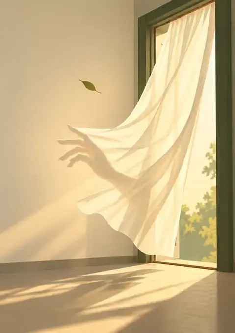Thendral Vanthu poster, Daylight render, sage & cream