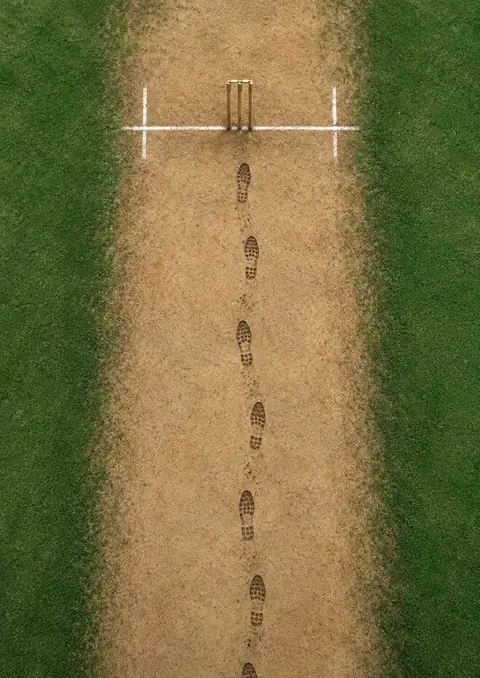 The Walk poster, Overhead photograph, pitch & outfield