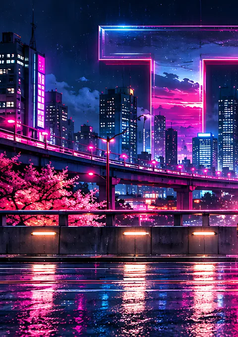 Tokyo Night Panorama · 1 of 4 poster, Wall panorama sheet