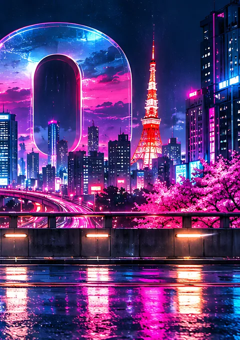 Tokyo Night Panorama · 4 of 4 poster, Wall panorama sheet