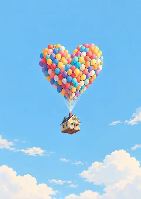 Up poster, Soft pastel digital painting