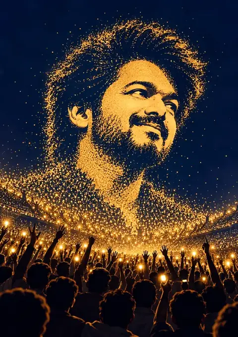 Thalapathy poster, Light-particle portrait