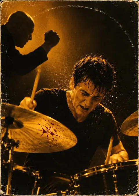 Whiplash poster, Amber duotone photograph