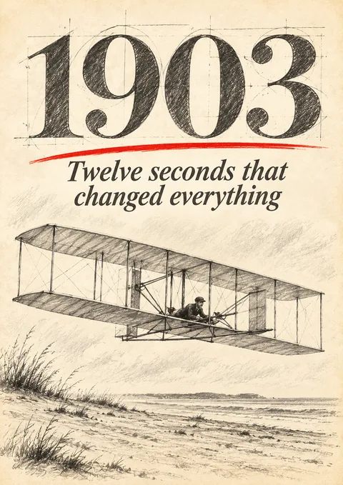 1903: Twelve Seconds poster, Pencil sketch