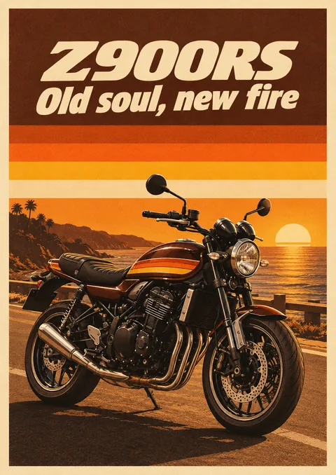 Z900RS poster, Retro stripe poster